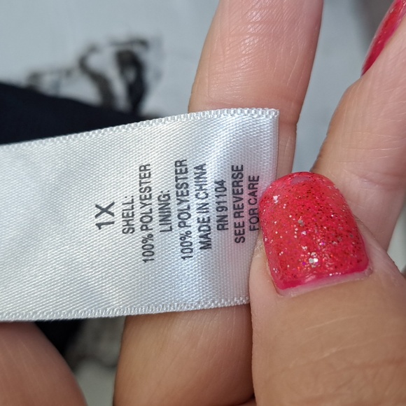 Dressbarn Animal Print Boho Sheer Overlay Embellished Top. Size 1X - Picture 10 of 10